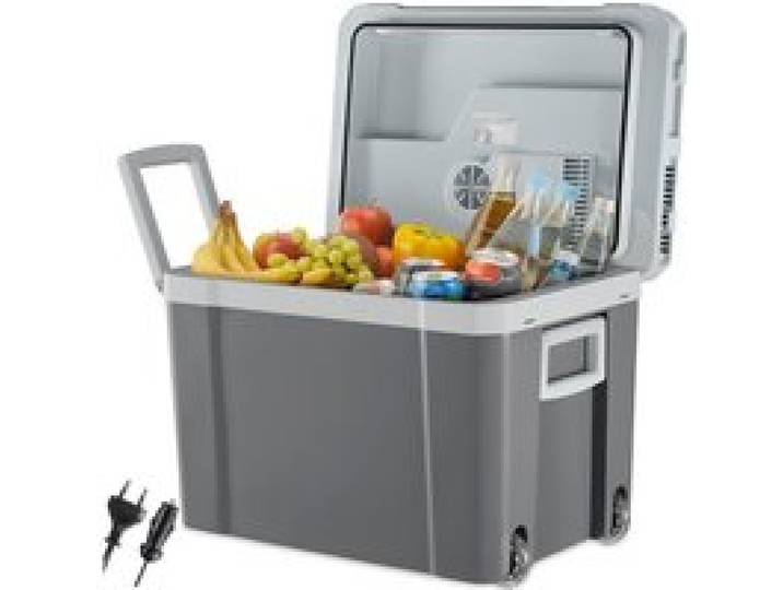 Sac isotherme - TECTAKE - Glacière électrique réfrigérante et chauffante - 35L poignées roulettes système ventilation - gris