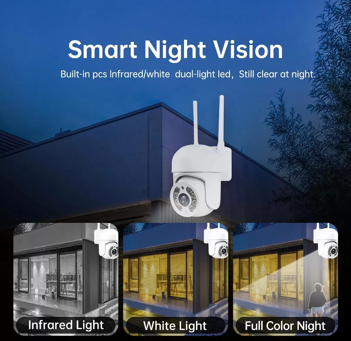 INF Mini caméra PTZ WiFi 3MP 1,5 pouce - Sécurité extérieure compatible avec l'application ICSee 128