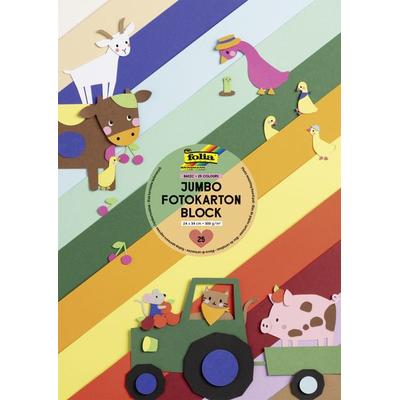 Folia Jumbo-Fotokartonblock, 24x34cm, 25 Blatt, farbig sortiert