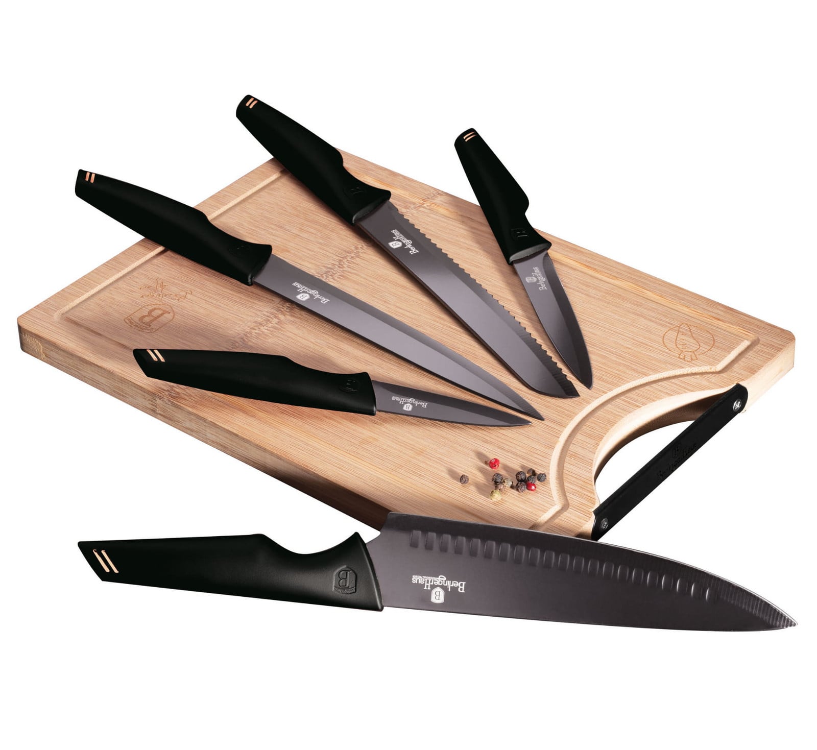 Berlinger Haus messenset met plank 6 elementen Black Rose BH2708
