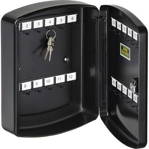 Burg-Wächter Schlüsselkasten KB 24 S, schwarz, mit Zylinderschloss, aus Stahl, mit 24 Haken