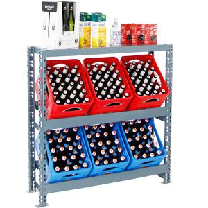 PROREGAL Getränkekistenregal Tegernsee XL, für 6 Kisten, mit Ablage, (B/H/T) 110 x 110 x 30cm, grau, aus Metall