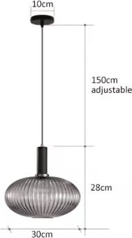 Uplift Curations Retro Colorful Glass Pendant Lights Creative LED E27 Hanging Lighting For Living Room And Bedroom b grey 11.81 In