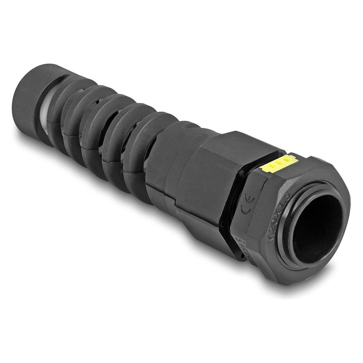 Delock Kabelverschraubung M20mit Beluftung und Zugentlastung IP68 staub- und wasserdicht schwarz 2 S (60626)