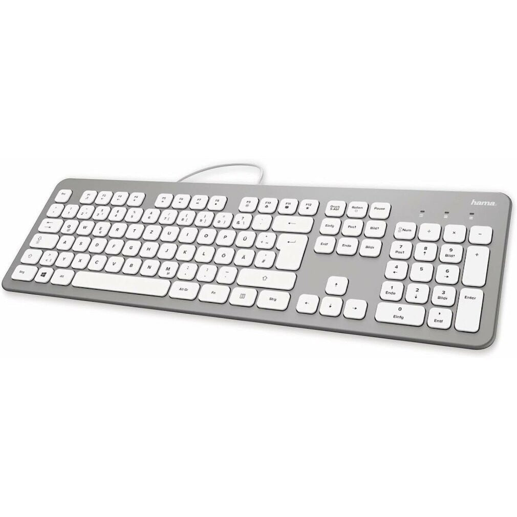 Hama Design toetsenbord KC-700, zilver/wit, DE-layout