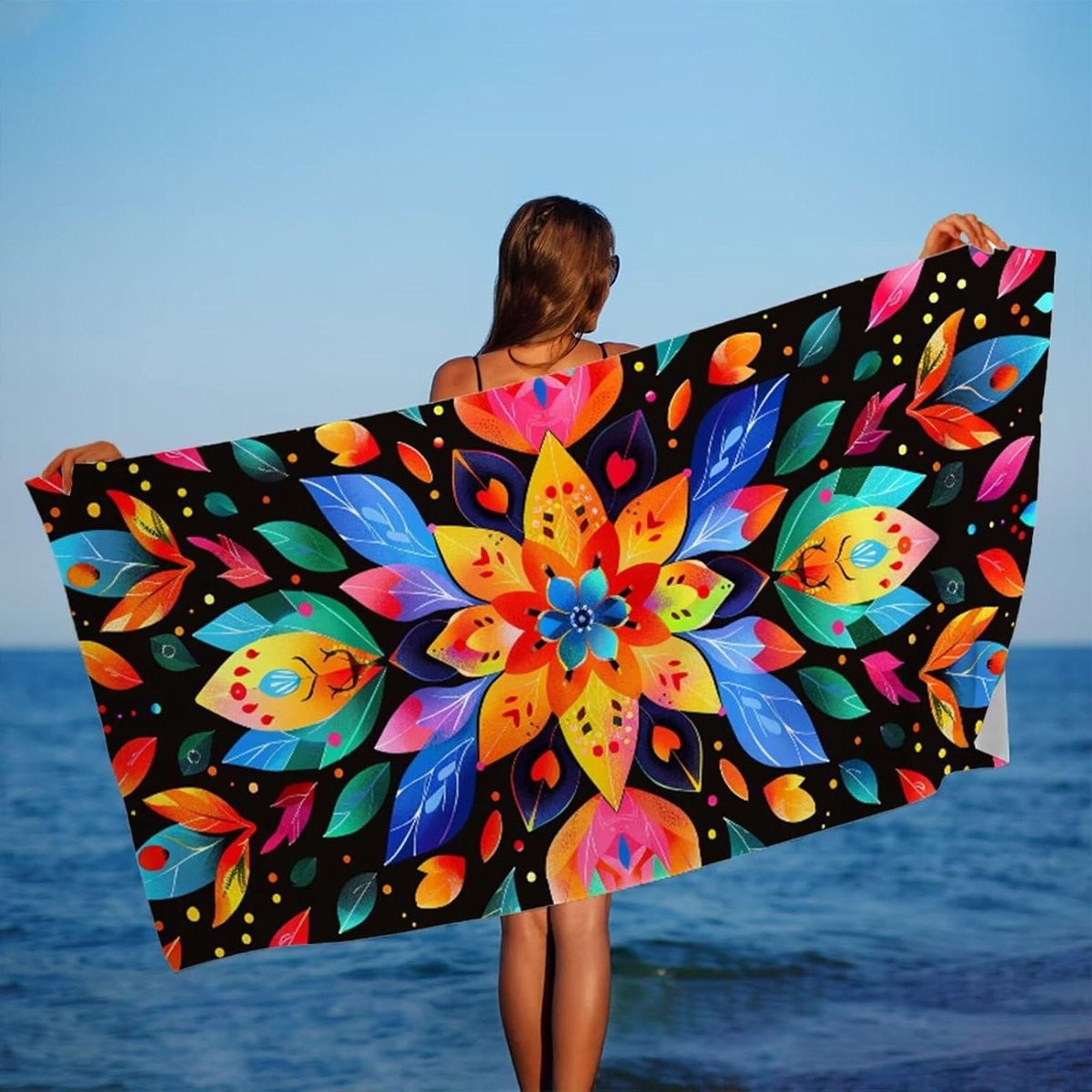 Strandlaken XXL Oranje - Sneldrogende Microvezel Strandhanddoek - 60 x 120 cm