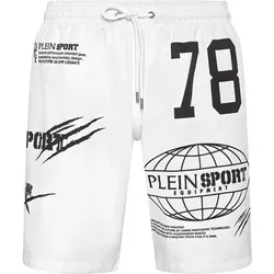PLEIN SPORT Badehose LOGO, Größe XS in Weiß 01