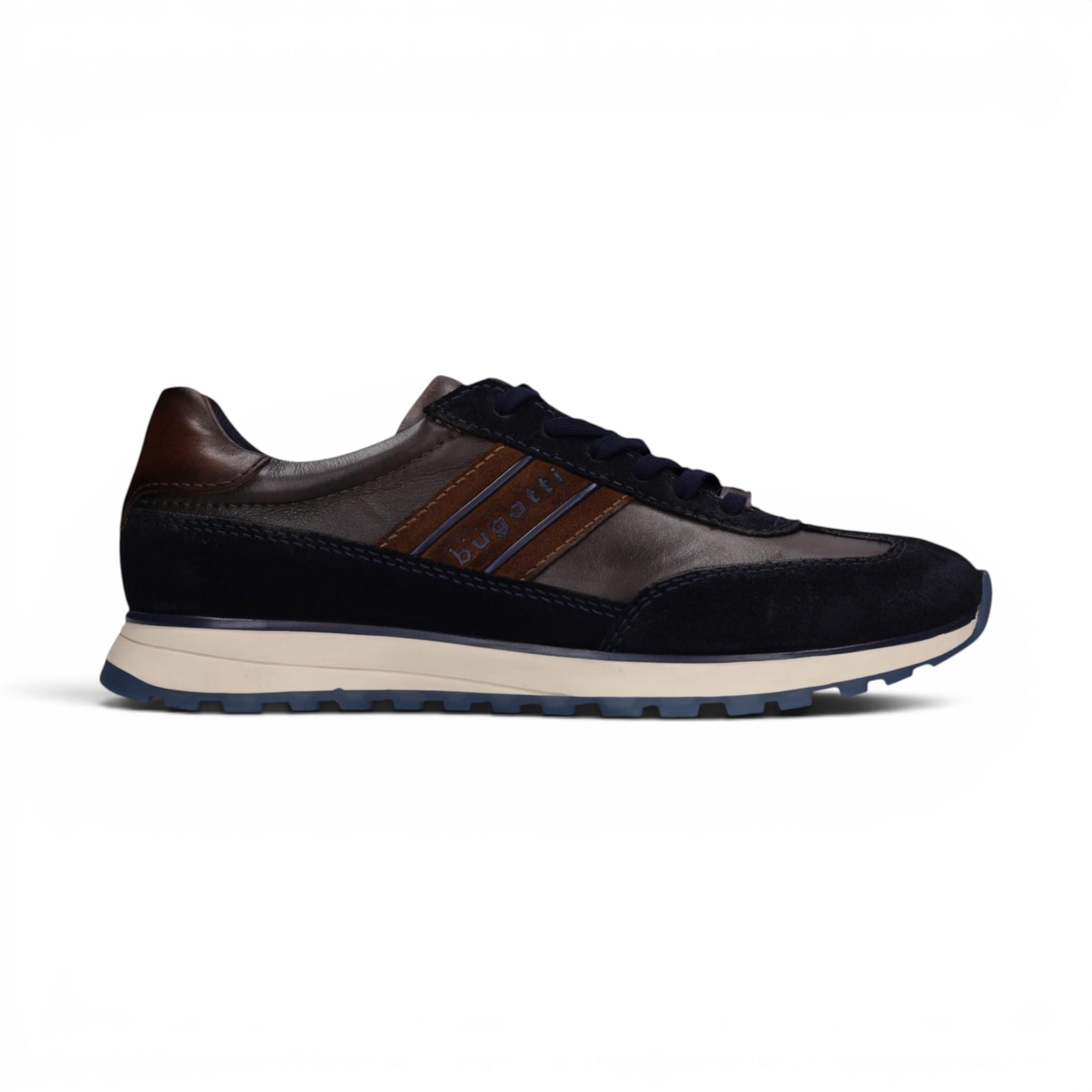 Bugatti Herren Marineblaue Leder-Schnürschuhe – Timon