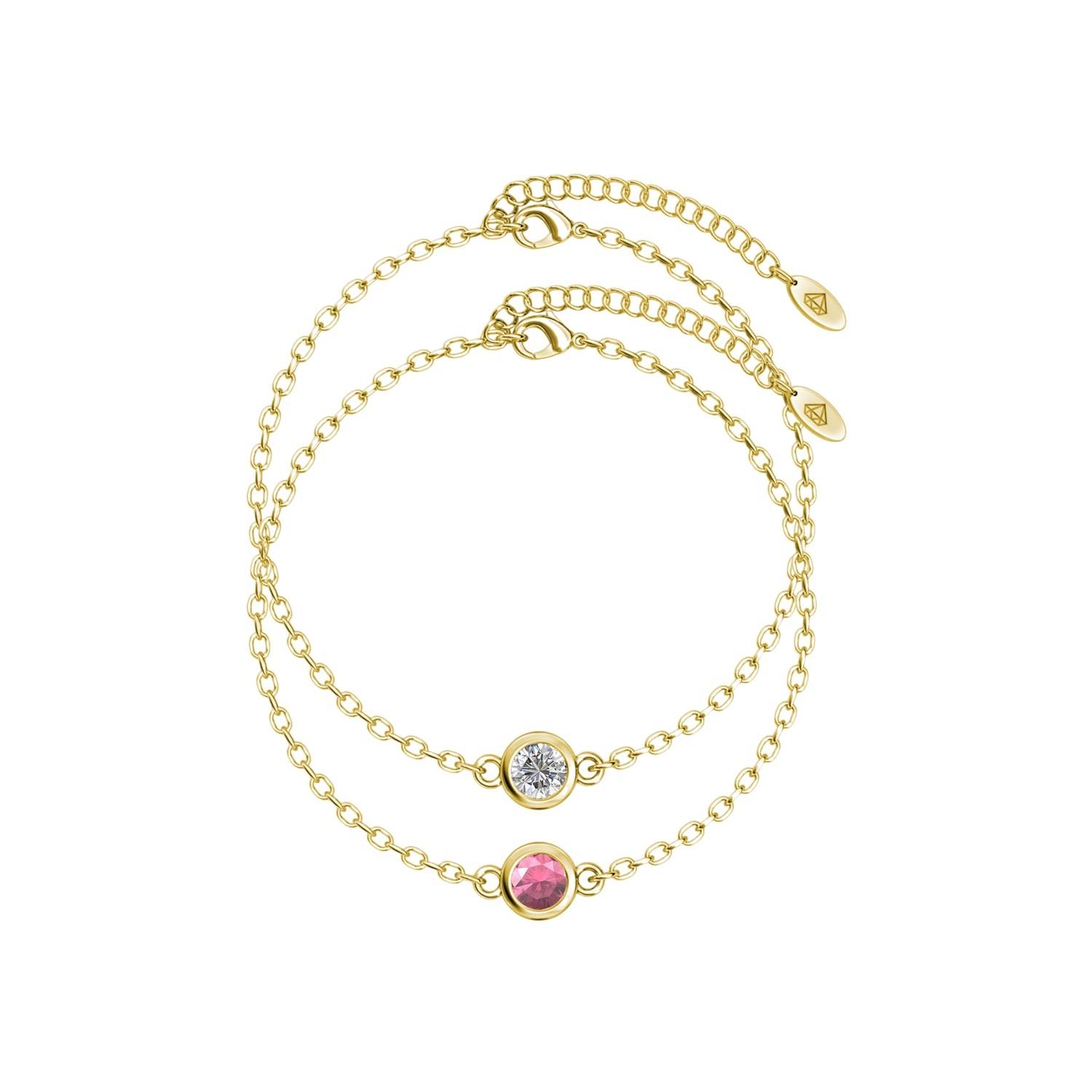 Geburtsstein-Armbänder – Gold, Kristall und Rosa