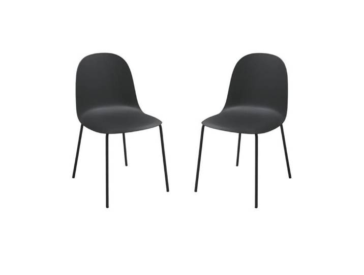 Chaise en polypropylène noir pieds métal - Chaises FOX 2