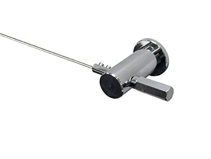 GARDINIA Pavo Seilspanngarnitur, 1-läufig, Metall, Chrom, 5 m Wandmontage, Inklusive Befestigungsmaterial, Kürzen in der Länge möglich, Wandabstand 4 cm, Einfache Handhabung