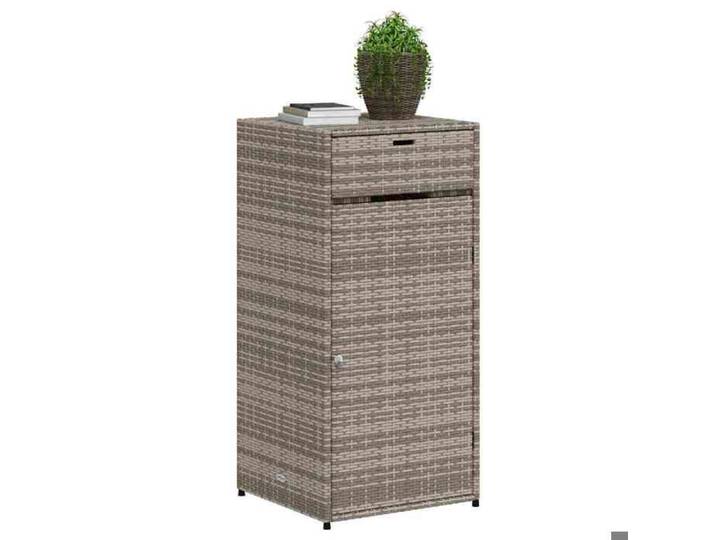 Moderne Armoire de rangement de jardin - grande espace - gris 55x55x111 cm résine tressée - pour terrasse gbf384172