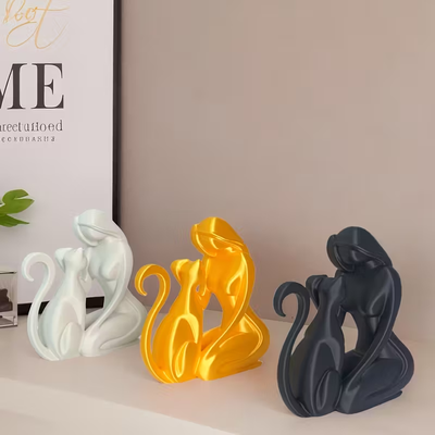 Perfect Picks Market Feminine Style Ornaments, Cute Kitten Home Decorations, Perfect Christmas Gifts white