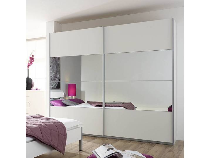 Schwebetürenschrank 226 x 210cm Weiß/Alpinweiß