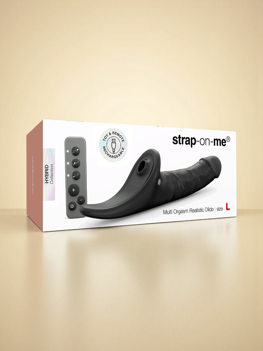 Strap-On-Me Multi orgasm dildo réaliste télécommandé L Noir