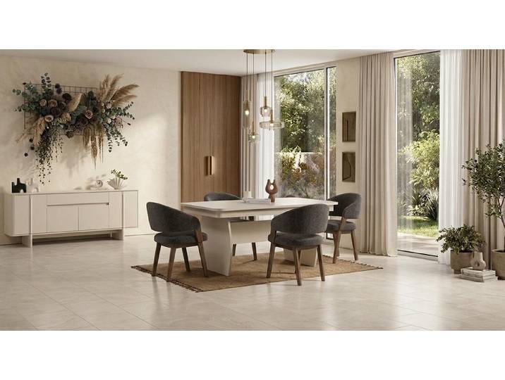 JVmoebel Esszimmer-Set Tisch Konsole Wohnzimmer Stil modern weiß rechteckig geräumig, (2-St., 2-tlg)