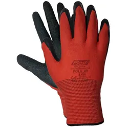 60 Paar Arbeitshandschuhe  Montagehandschuhe Nylon Latex M-8 rot / schwarz