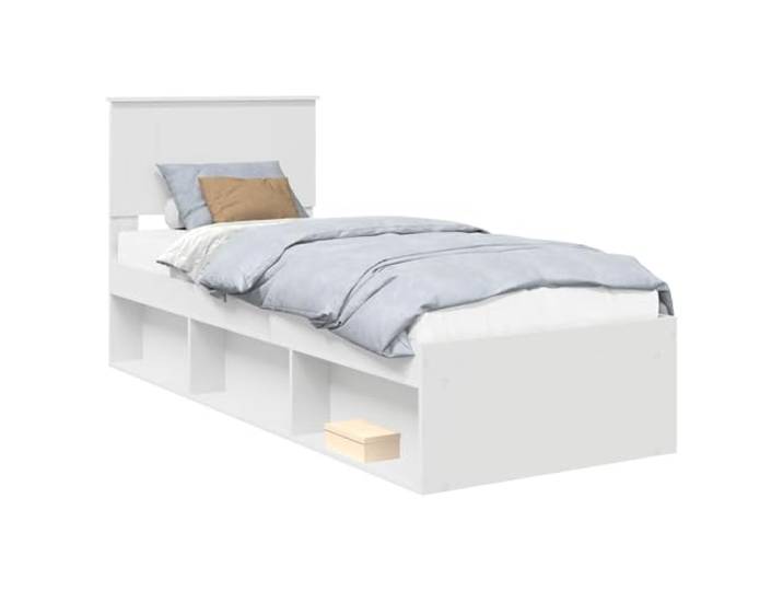 PUGYNBK Bettgestell 75 x 190 cm, Kiefer massiv Fester Lattenrost, stabile Leisten, Kopfteil, minimalistischer Stil, einfache Reinigung