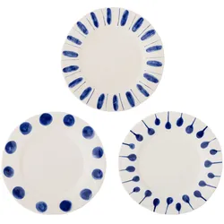 Bloomingville Linora Speiseteller 3er-Set, Blau, Ø28 cm