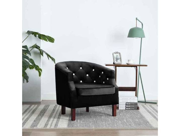 Chaise simple - élégant - Fauteuil noir velours_7099