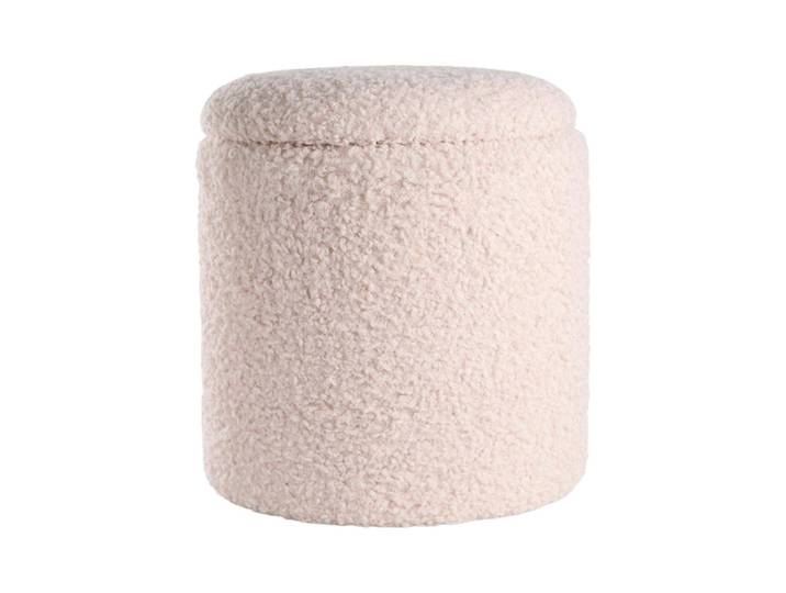 Pouf SCHOU 36 x 40 cm , weiss (weiß), Ø 36cm, Polyester, Poufs, Pouf