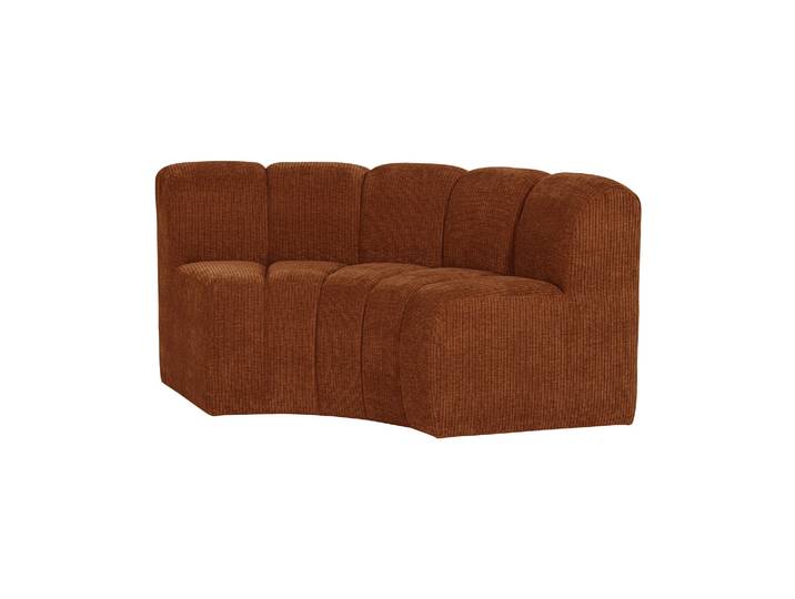Banc de salle à manger dossier demi-cercle velours côtelé brun ro