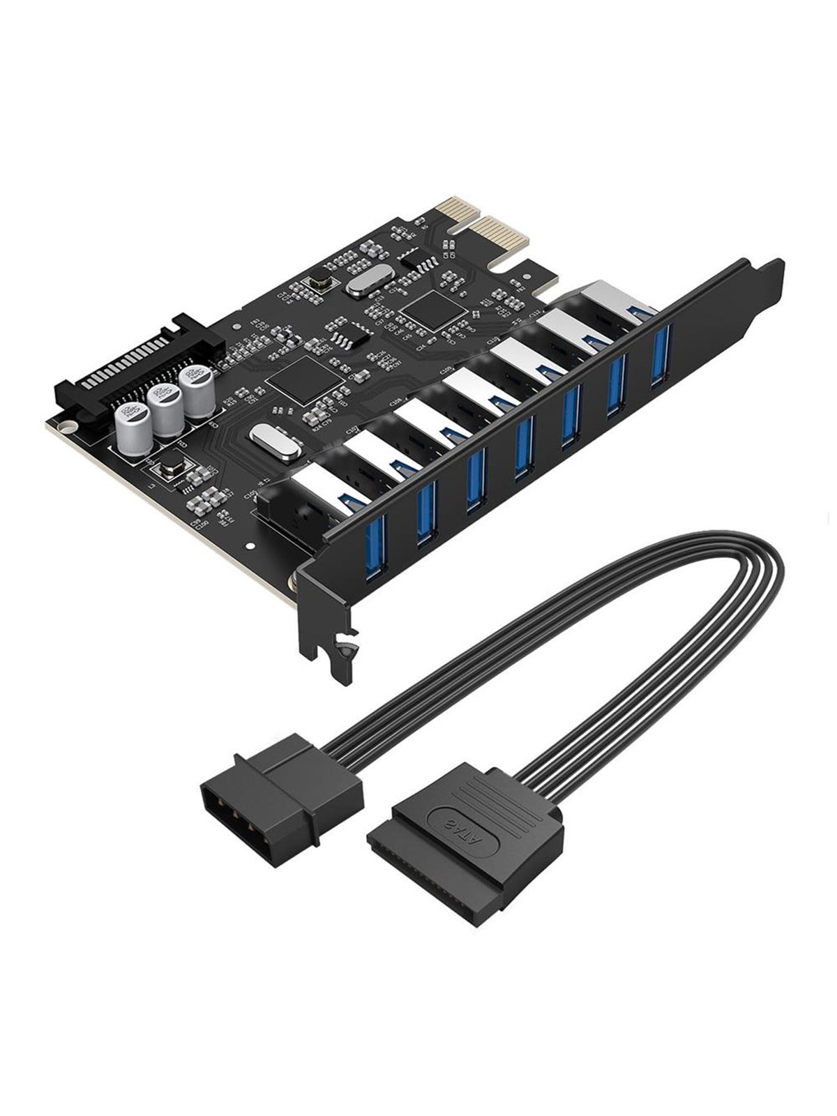 ORICO PVU3 PCI-E 7x USB 3.0 Expansion Card for Desktop - Black USB-Hubs