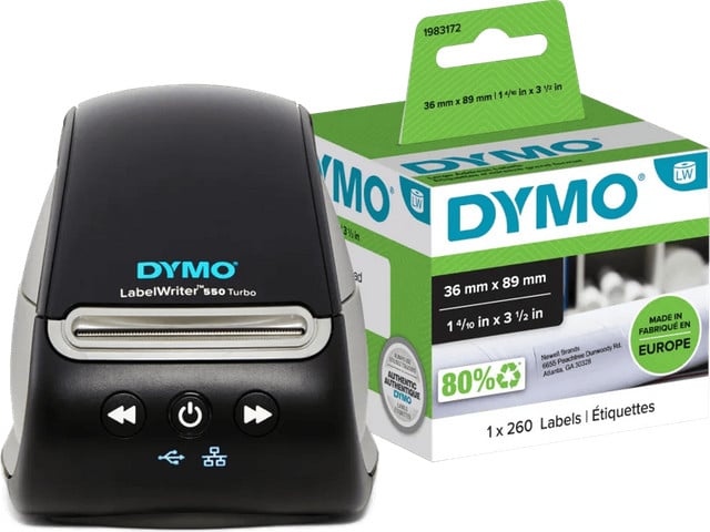 DYMO LabelWriter 550 Turbo thermische labelprinter inclusief 1 extra labelset