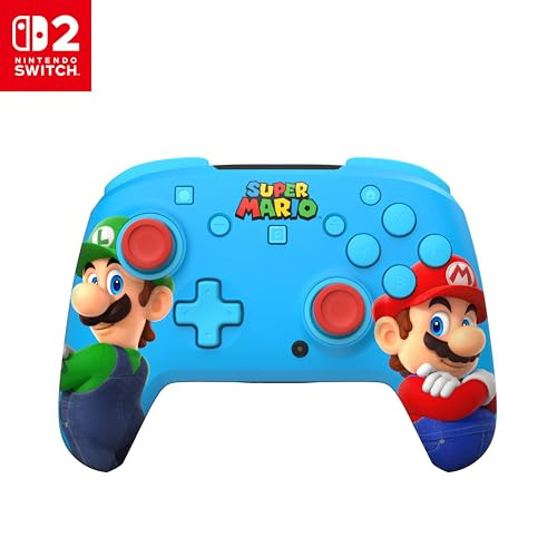 Turtle Beach Rematch Mario & Luigi draadloze controller voor Nintendo Switch en Nintendo Switch 2 met TMR-thumbsticks en aanpasbare RGB