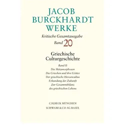 Jacob Burckhardt Werke Bd. 20: Griechische Culturgeschichte II, Fachbücher von Jacob Burckhardt