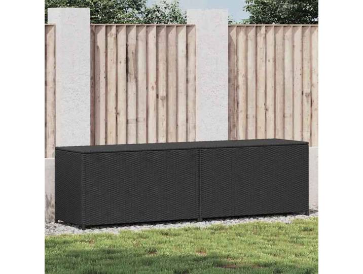 COCO Boîte de rangement de jardin résine tressée 200x50x60 cm noir avec manuel de montage(bsp49e)Vidaxl