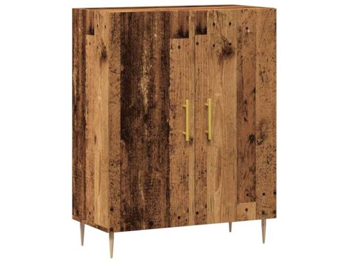 GHVBNMF Sideboard Altholz-Optik 69,5x34x90 cm Schrank mit Metallfüßen Kompakte Kommode für Wohnzimmer und Schlafzimmer mit robuster Holzwerkstoff-Oberfläche und stabilen Metallfüßen.