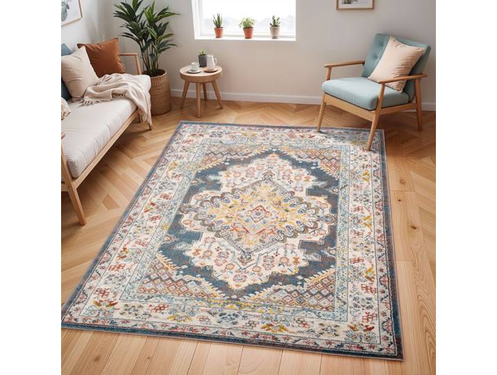 Tapis vintage oriental multicolore/marron 200x275