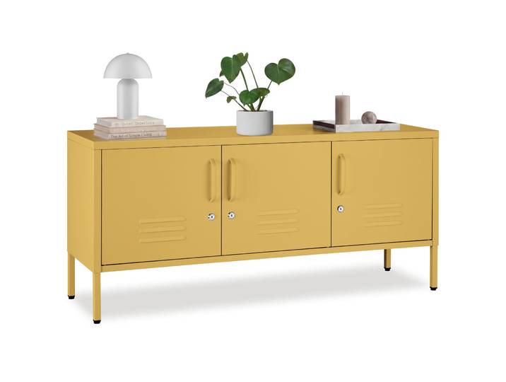 Sideboard Baker, Magnetverschluss, verstellbarer Boden - gelb