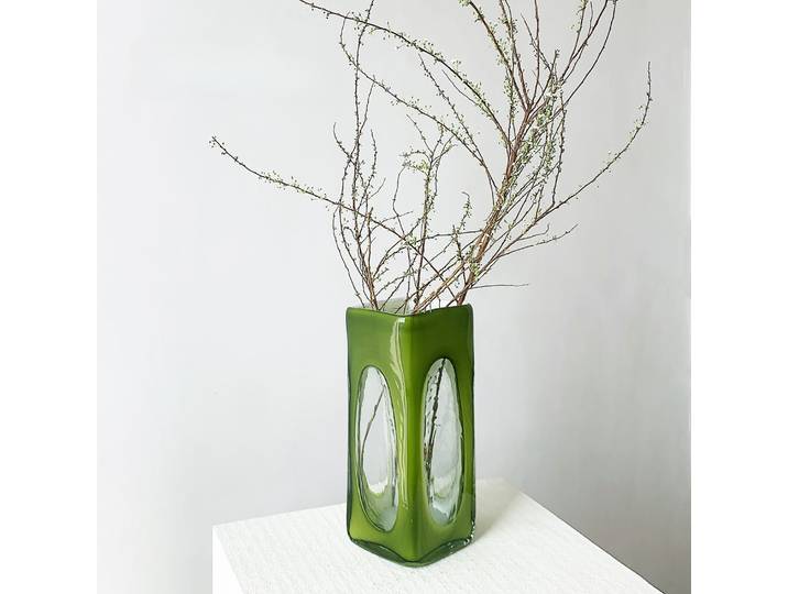 Vase en verre rétro français, style antique, sensation premium, ornement décoratif pour salon, arrangement floral hydroponique, ustensile créatif
