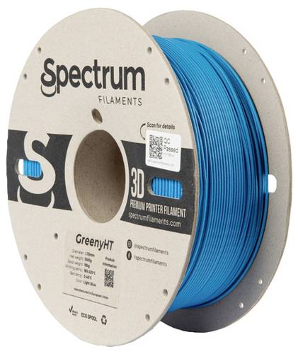 Spectrum Filaments 80703 GreenyHT Filament PLA hitzebeständig, hohe Steifigkeit, Matt 1.75mm 1000g Light Blue, Blau 1St.