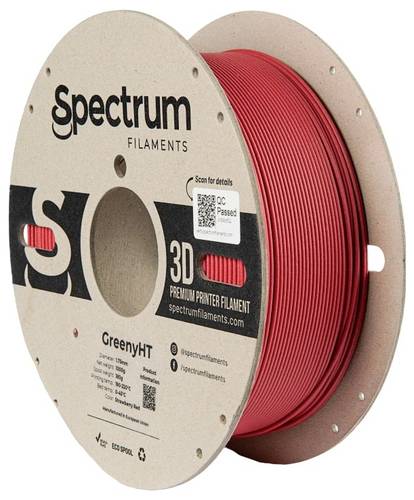 Spectrum Filaments 80702 GreenyHT Filament PLA hitzebeständig, hohe Steifigkeit, Matt 1.75mm 1000g Rot 1St.