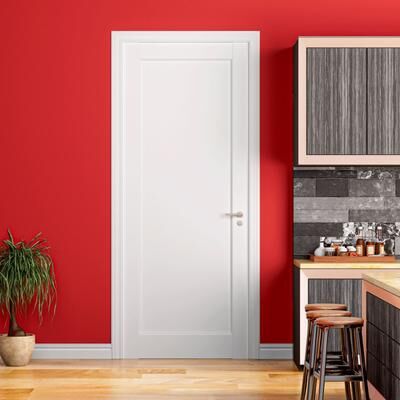 Nuzanto 80 in. Primed 1 Panel Solid Wood Primed Interior Shaker Standard Door Slab Pre-Finished Single Panel