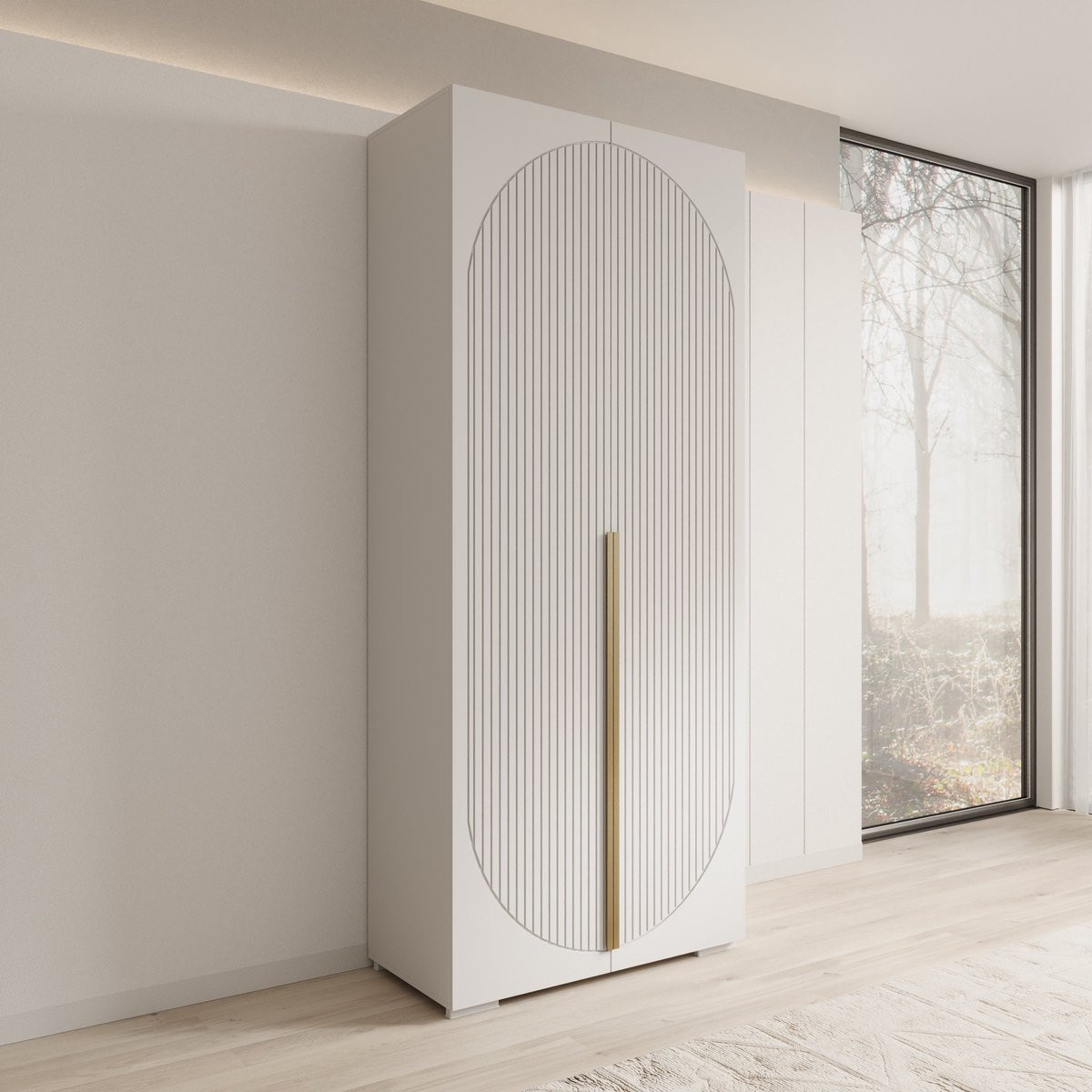 Meubella Mayfair Kledingkast 2-deurs Wit B: 100 cm, D: 47 cm, H: 237 cm