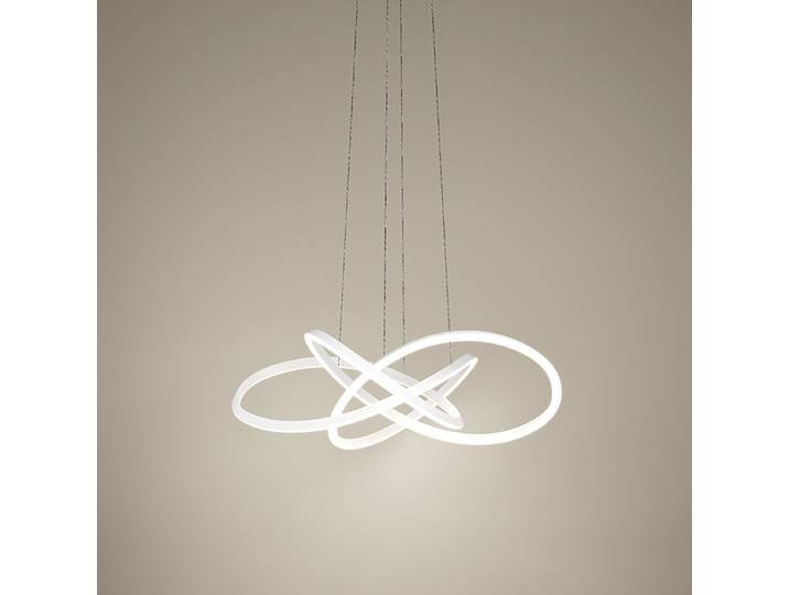 Suspension LED Ø 90cm Blanc aluminium / acier thermolaqué polycarbonate LED Module LED