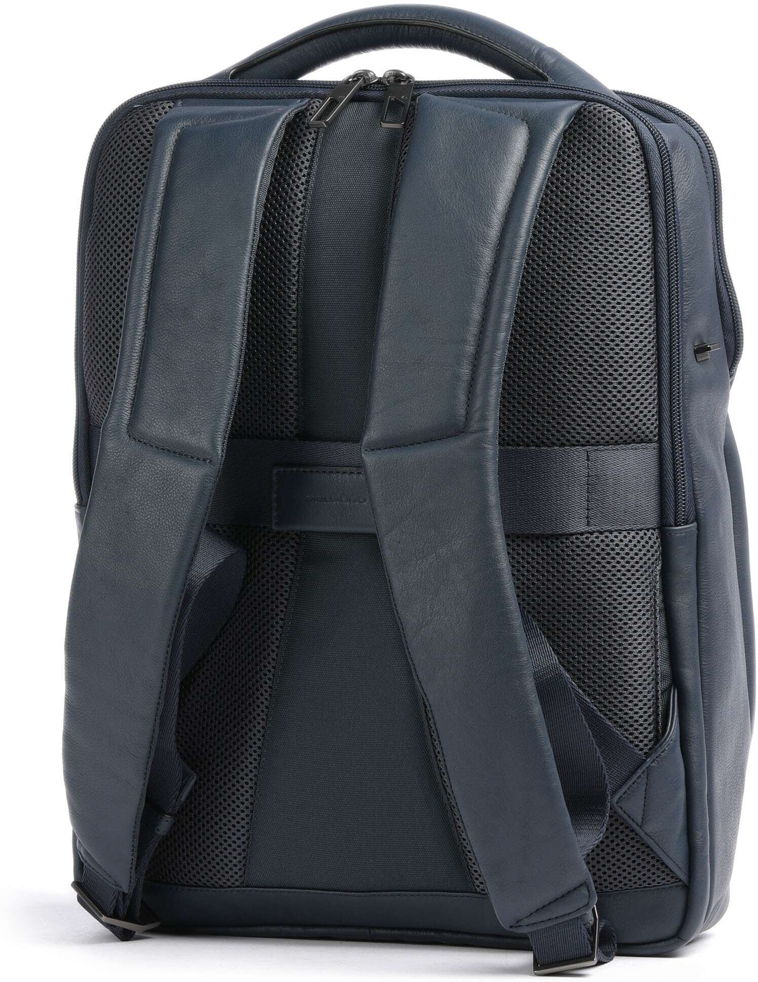 Piquadro AKRON Rucksack aus Leder, blau