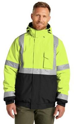 CornerStone CSJ500 ANSI 107 Class 3 Economy Waterproof Insulated Bomber Jacket in Safety Yellow size Small   Polyester