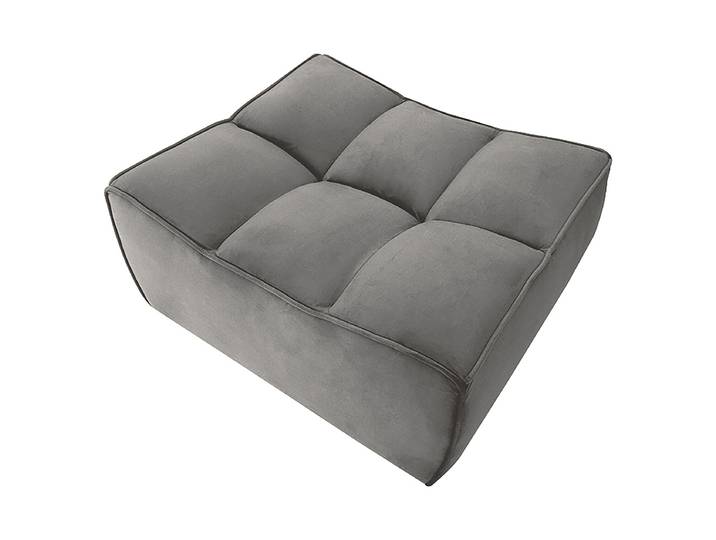 Repose-pieds 80 x 44 x 93cm Gris Velours Blonda: Gris