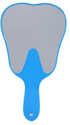 Retailers Go Cute Handheld Mirror With Handle, Compact Makeup Mirror Tool, Fashionable Plastic Handle Hand Mirror 4 Colors blue