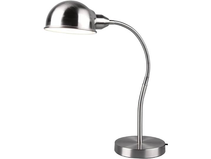 LED Bureaulamp - Tafelverlichting - Trion Pirle - E27 Fitting - Rond - Mat Nikkel - Aluminium