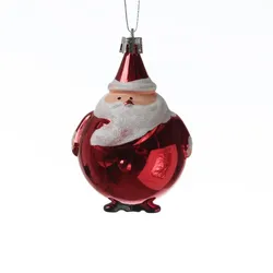 MARELIDA Weihnachtsbaumschmuck Weihnachtsmann bruchfest Santa glänzend H: 9cm