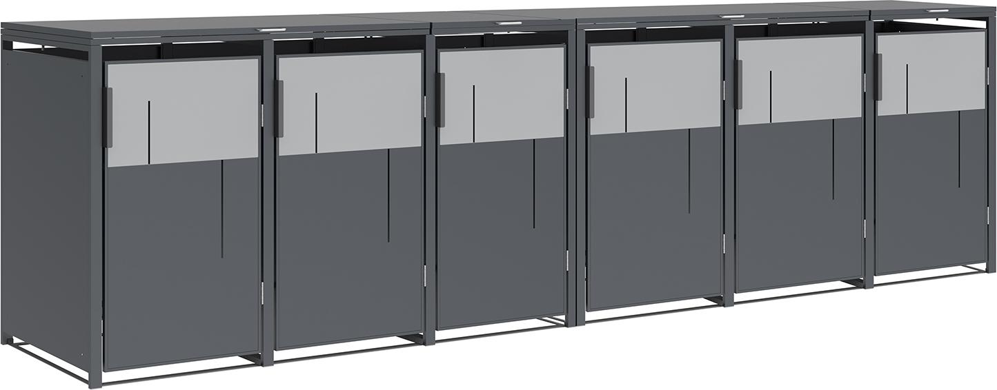 Westmann Tonus 6 Metall Mülltonnenbox 6er 6x240 L Anthrazit