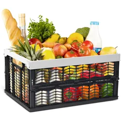 Einkaufskorb Klappbox 30L Grau Schwarz faltbar stabil Klappkorb Tragebox Klappkiste Kitchen storage toy basket box Einkaufstasche Korb Küche