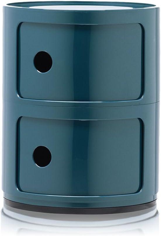 Kartell Componibili mit 2 Elementen, blau, runde Basis