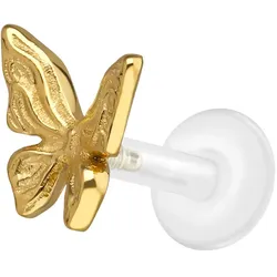 PTFE Labret mit Innengewinde + Titan-Aufsatz SCHMETTERLING